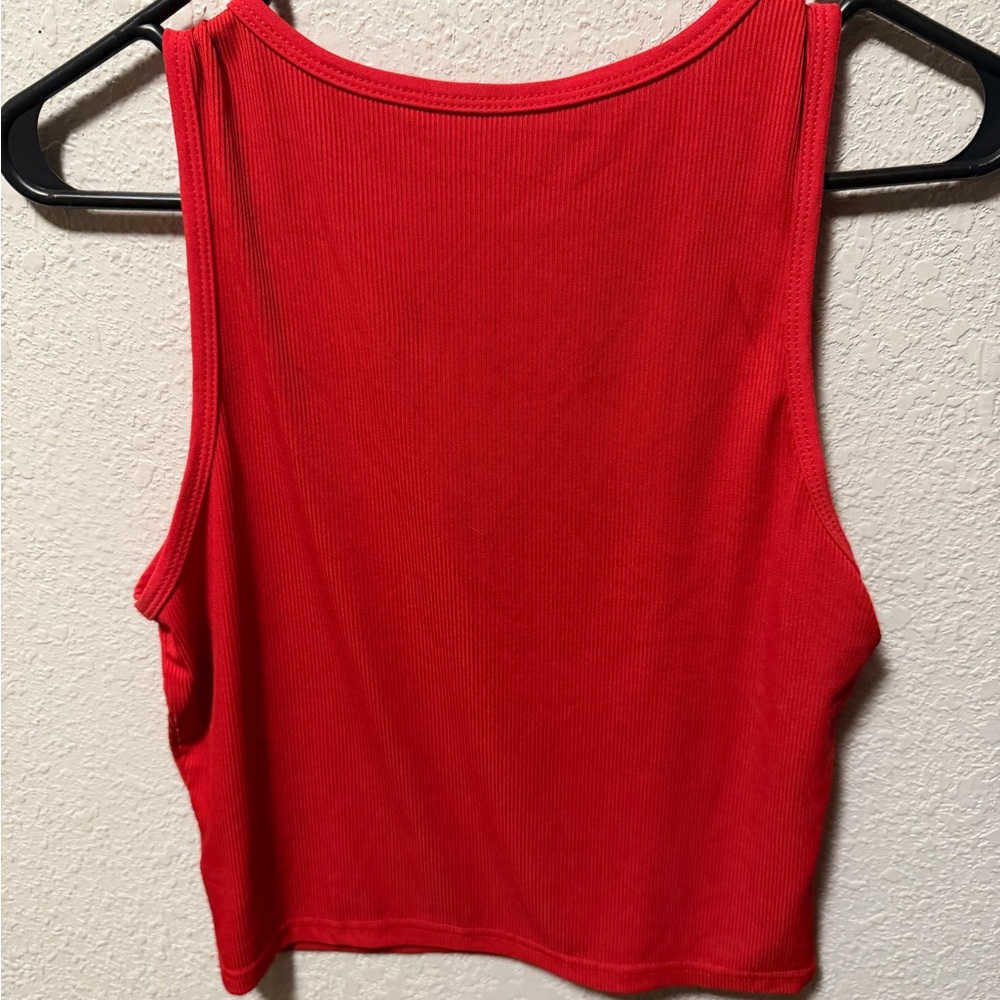 Red Top with Rhinestone Embellishments - Picture 2 of 4